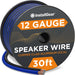 12 Gauge Speaker Wire AWG (30Ft - Blue/Black) - Speaker Cable for Car Speakers Stereos, Home Theater Speakers, Surround Sound, Radio, Automotive - Car Speaker Wire - 12 AWG Speaker Wire