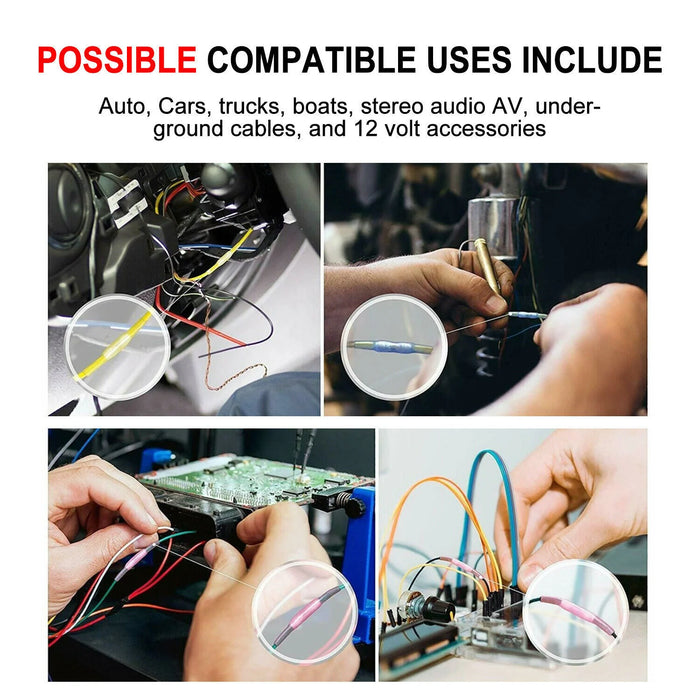 200/100PCS Heat Shrink Butt Wire Splice Connectors Seal Crimp Terminals USA